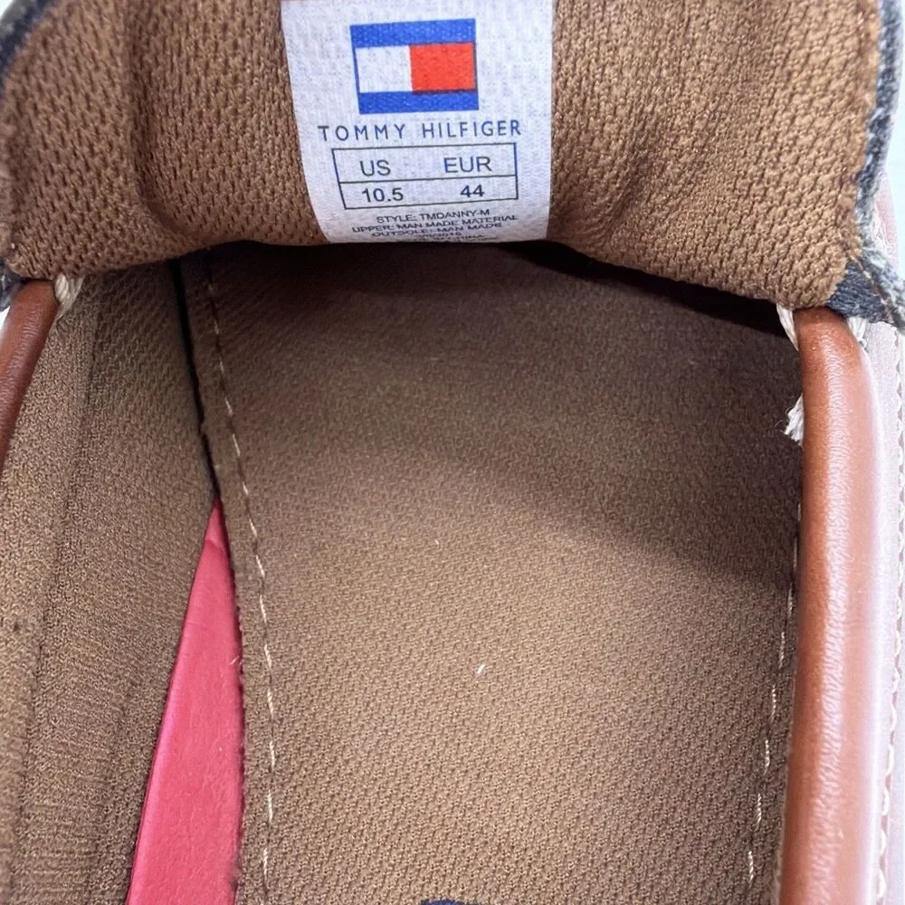 Tommy Hilfiger Mens Sz 10.5 Brown Leather Loafers Casual Comfort Slip On Shoes